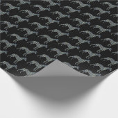 ウィペットドッグシルエットY&Bブラックギフト ラッピングペーパー (角)