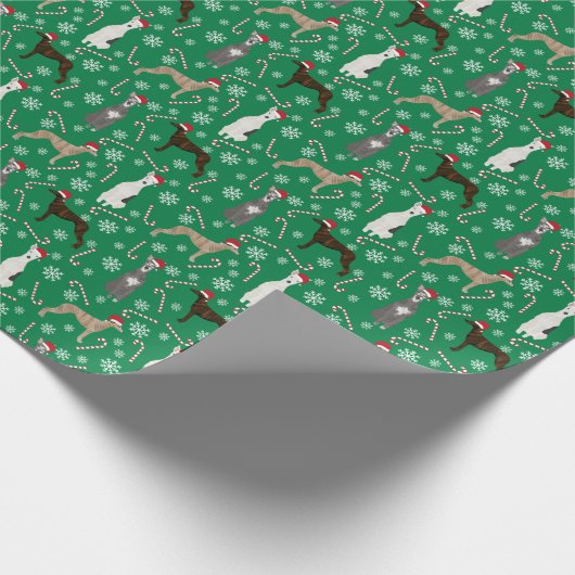 ウィペットドッグスクリスマスホリデー ラッピングペーパー (角)