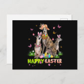 ウィペットハッピーイースターバニーエッグイースターギフトキッズ ポストカード (正面/裏面)