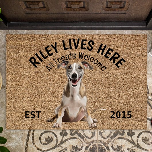 ウィペットパーソナライズされたドッグ愛好家 ドアマット