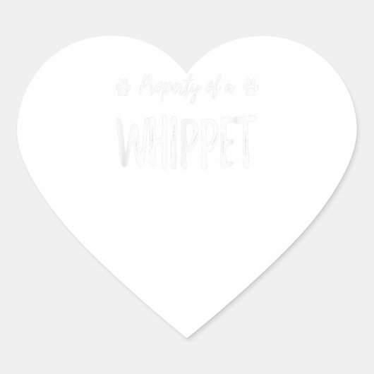 ウィペットプロパティおもしろい犬ママギフトアイディア ハートシール (正面)