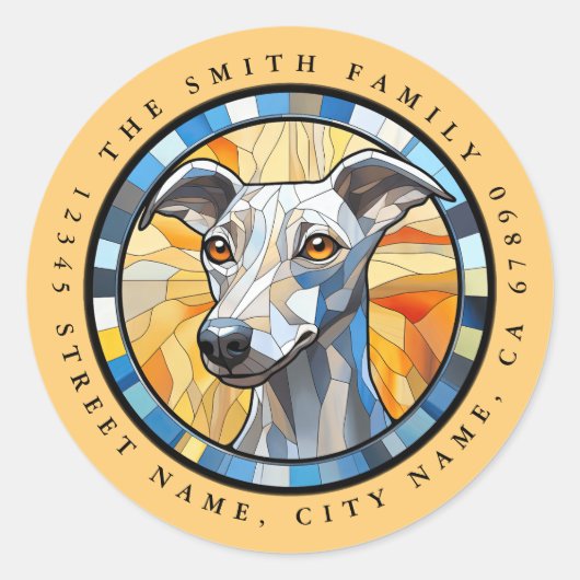 ウィペット丸ステッカー ラウンドシール (正面)