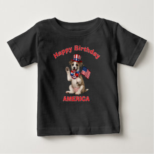 ウィペット子犬 (2i) 愛国少年Tシャツ ベビーTシャツ