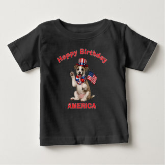 ウィペット子犬 (2i) 愛国少年Tシャツ ベビーTシャツ