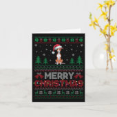 ウィペット愛犬家サンタハットクリスマスツリーライト カード (黄色い花)