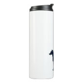 ウィペット犬が黒水色シルエットを育てる タンブラー (回転左)