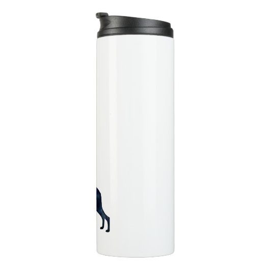 ウィペット犬が黒水色シルエットを育てる タンブラー (回転右)