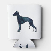 ウィペット犬が黒水色シルエットを育てる 缶クーラー (裏面)