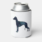 ウィペット犬が黒水色シルエットを育てる 缶クーラー (缶裏面)