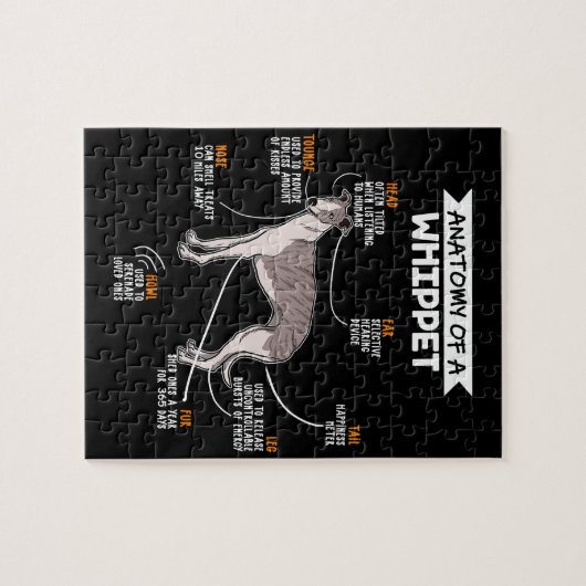 ウィペット犬のおもしろい犬愛者の贈り物の解剖学 ジグソーパズル (横)