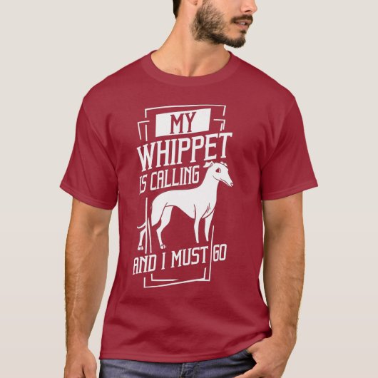 ウィペット犬の子犬の飼い主ラバー Tシャツ (正面)