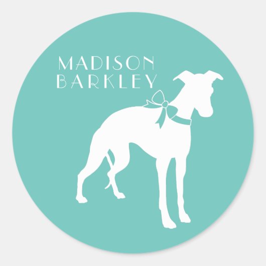 ウィペット犬の子犬 ラウンドシール (正面)