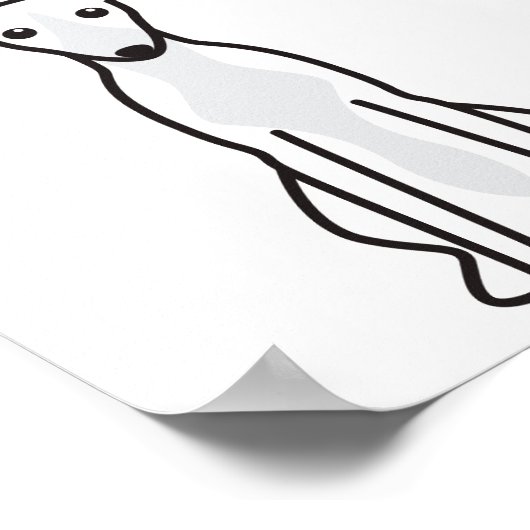 ウィペット犬の漫画 ポスター (角)