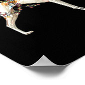 ウィペット犬サンタクロース帽子クリスマスライト ポスター (角)