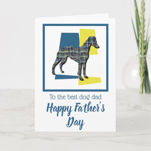 ウィペット犬シルエットトライカラー父の日 カード (正面)