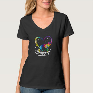 ウィペット絞り染めレインボードッグラバーギフトTシャツ Tシャツ