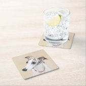 ウィペット絵画ズ – かわいいオリジナルドッグアート スクエアペーパーコースター (インサイチュ)