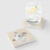 ウィペット絵画ズ – かわいいオリジナルドッグアート ストーンコースター (横)