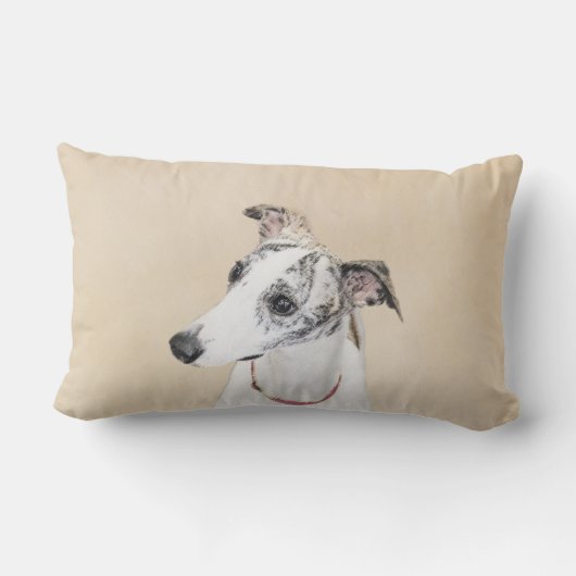 ウィペット絵画ズ – かわいいオリジナルドッグアート ランバークッション (裏面)