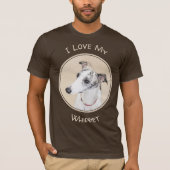 ウィペット絵画ズ – かわいいオリジナルドッグアート Tシャツ (正面)