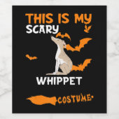 ウィペット衣装ハロウィーン怠惰な怖い犬Tシャツ ワインラベル (シングルラベル)