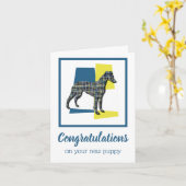 ウィペット/イタリアングレイハウンド子犬おめでとう カード (黄色い花)