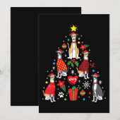 ウィペット クリスマス オーナメント ツリー ユニーク 犬 ママ パパ 招待状 (正面/裏面)