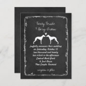 ウィペット シルエット 結婚発表 招待状 (正面/裏面)