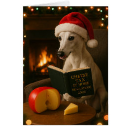ウィペット「チーズ税」クリスマスカード ホワイト/クリーム