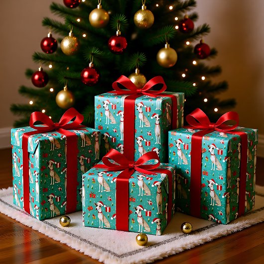 ウィペット・ホリデー・クリスマス ラッピングペーパー