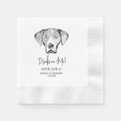 ウィマラパーソナライズされたナー犬が飲む 縁ありカクテルナプキン (正面)