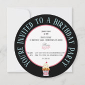 ウィミカルなカップケーキたくさんのアイシング子供の誕生日 招待状 (裏面)