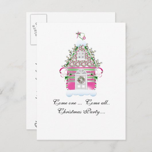 ウィミカルクリスマスハウス招待状 インビテーションポストカード (正面/裏面)