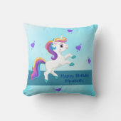 ウィミカルティール（緑がかった色）ユニコーン誕生日装飾用クッション クッション (正面)