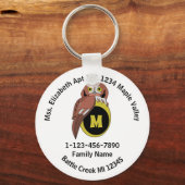 ウィミカルフクロムモノグラム失ったファミリーホームアドレス キーホルダー (正面)