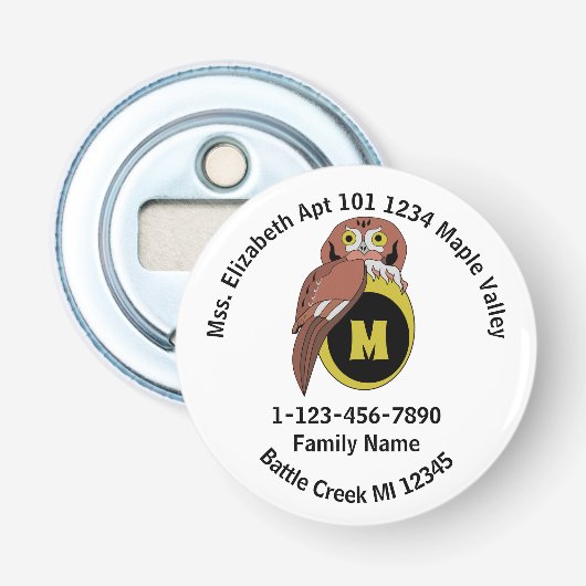 ウィミカルフクロムモノグラム失ったファミリーホームアドレス 栓抜き (正面)