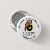 ウィミカルフクロムモノグラム失ったファミリーホームアドレス 缶バッジ (正面&裏面)