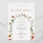 ウィミックスボホ春ワイルドフラワーアーチブライダルシャワー 箔招待状 (正面)