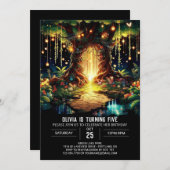 ウィミーブライトウッドランドデジタル誕生日 招待状 (正面/裏面)