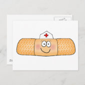 ウィムシクラバンドエイドバンド付きナースハットキュート ポストカード (正面/裏面)