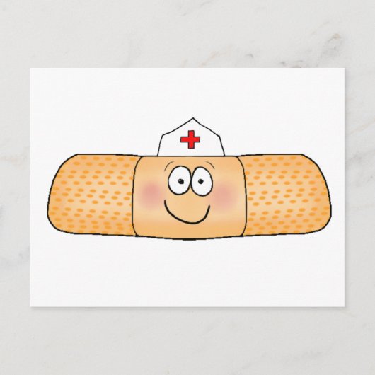 ウィムシクラバンドエイドバンド付きナースハットキュート ポストカード (正面)