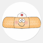 ウィムシクラバンドエイド包帯とナースハットかわいい ラウンドシール (正面)