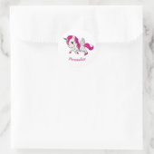 ウィムシクルベビー飛んでいるユニコーンペガソスレインボーホーン ラウンドシール (バッグ)