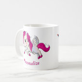 ウィムシクル飛んでいるユニコーンペガソスレインボーホーン コーヒーマグカップ (正面左)