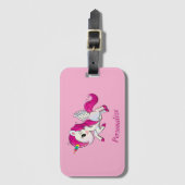 ウィムシクル飛んでいるユニコーンペガソスレインボーホーン ラゲッジタグ (正面縦)