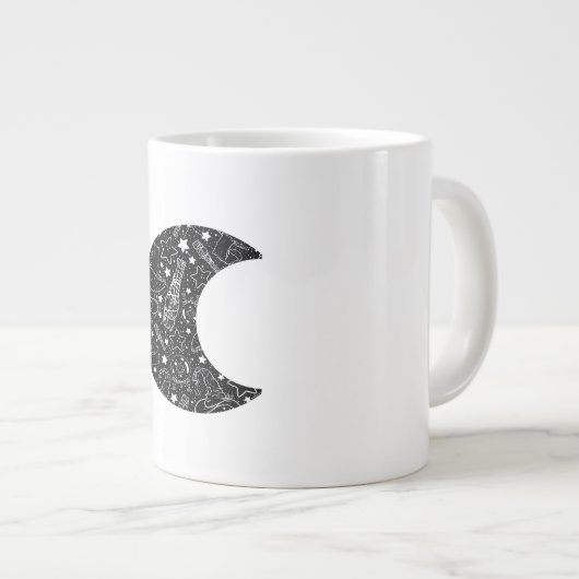 ウィムシゴスウィッチムーンウィッカかわいいゴシックタトゥースト ジャンボコーヒーマグカップ (正面右)