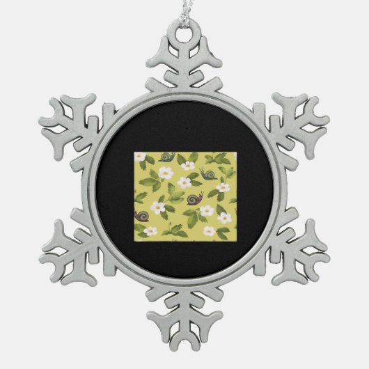 ウィムシゴスカタツムリクラシック スノーフレークピューターオーナメント (正面)