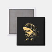 ウィムシゴスシボルシャークヴィンテージアートデザイン マグネット (正面/裏面)