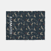 ウィムシゴスネイビーパーソナライズされたベビーモスブランケット フリースブランケット (正面(横))