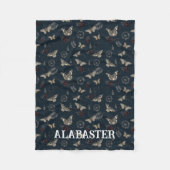 ウィムシゴスネイビーパーソナライズされたベビーモスブランケット フリースブランケット (正面)